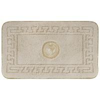 Коврик для ванной комнаты 60х100 см. логотип АФИНА, кремовый, окантовка золото