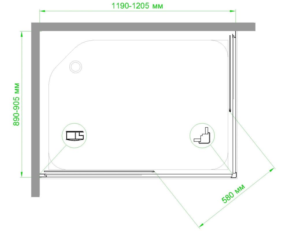 Душевой уголок Royal Bath RB HPD-C-ST 120х90х200 (матовое), артикул RB9120HPD-C-ST