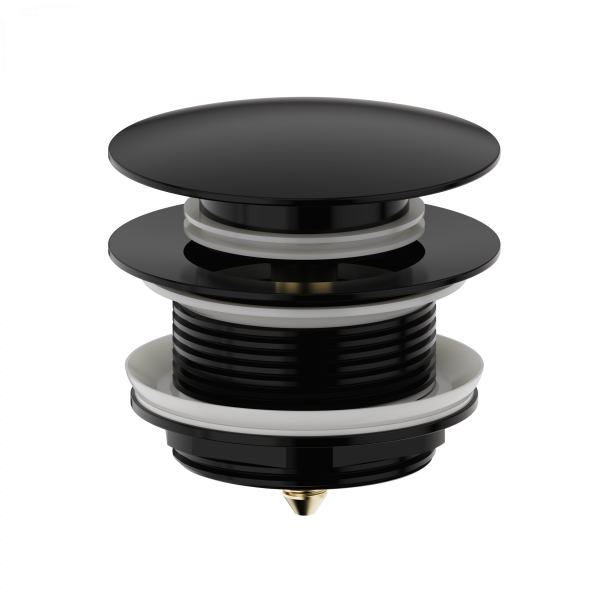 Донный клапан для ванны 1 1/2 WONZON & WOGHAND, Черный матовый (WW-SS105-MB)