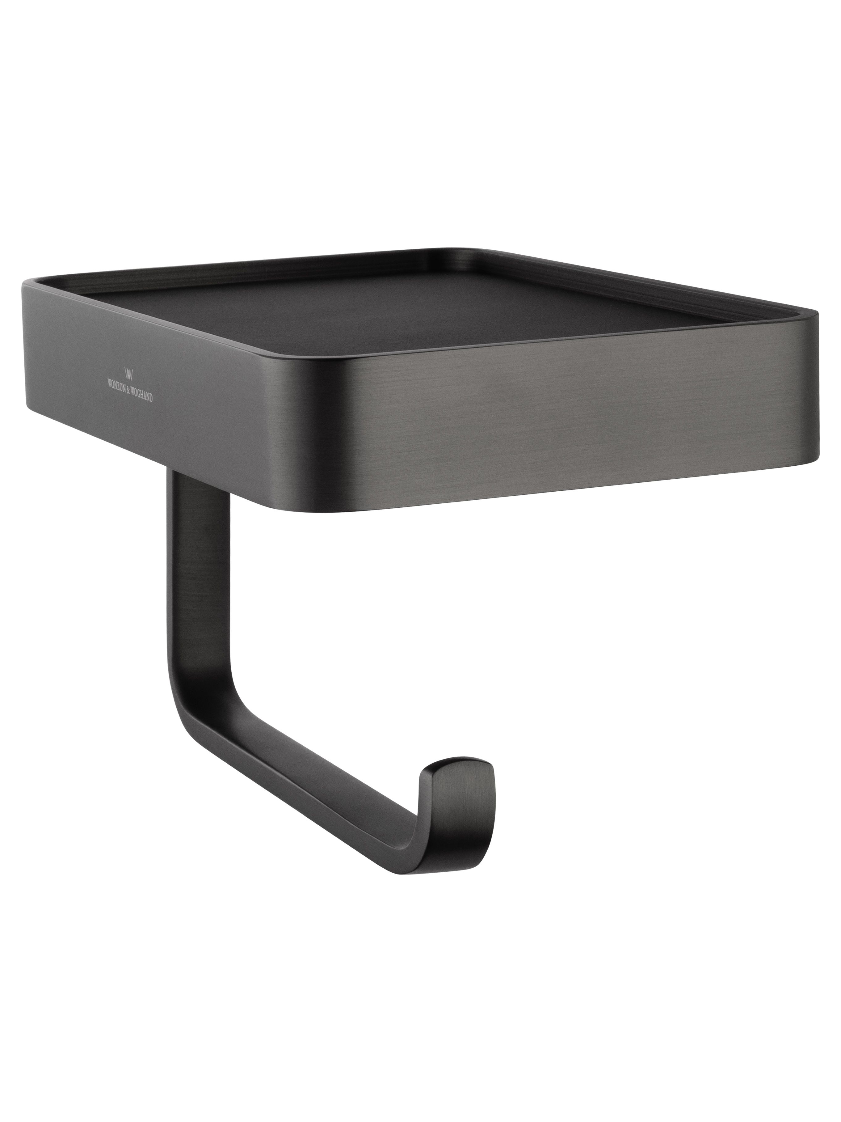 Держатель для туалетной бумаги с полкой WONZON & WOGHAND, Темный графит (WW-9336)