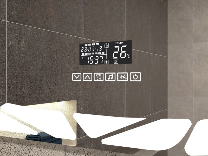 Зеркало Vigo Melissa Media Grey 80 с подогревом с подсветкой с часами и сенсорным выключателем Зеркало Vigo Melissa Media Grey 80 с подогревом с подсветкой с часами и сенсорным выключателем