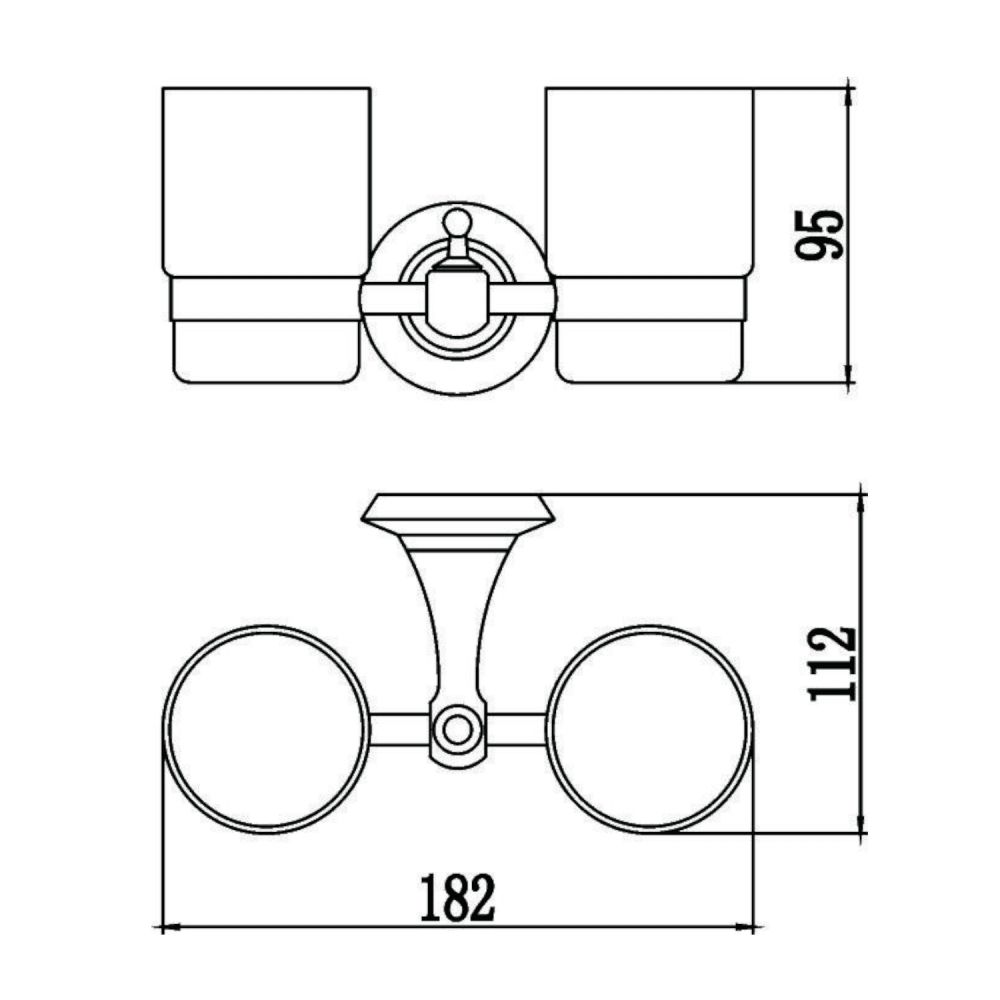 Стакан для ванной комнаты двойной Savol S-06968W, белый