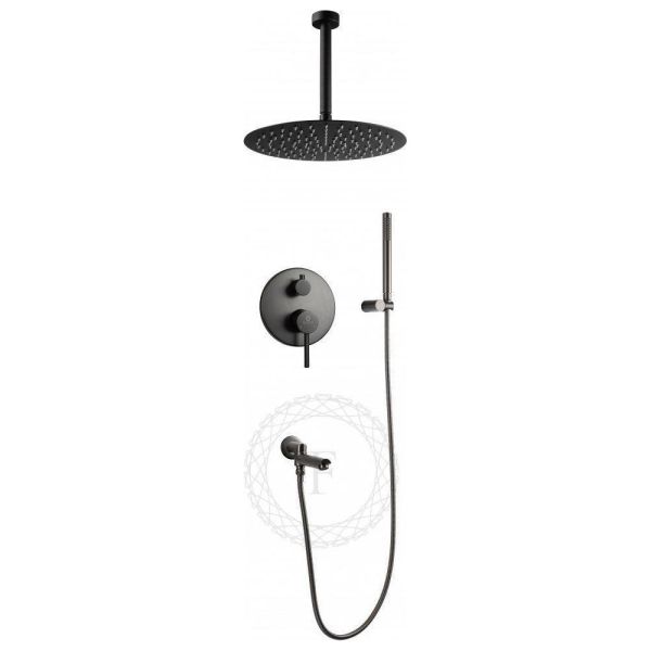 Душевая система встраиваемая FILARETE Roun FL1022BG, графит