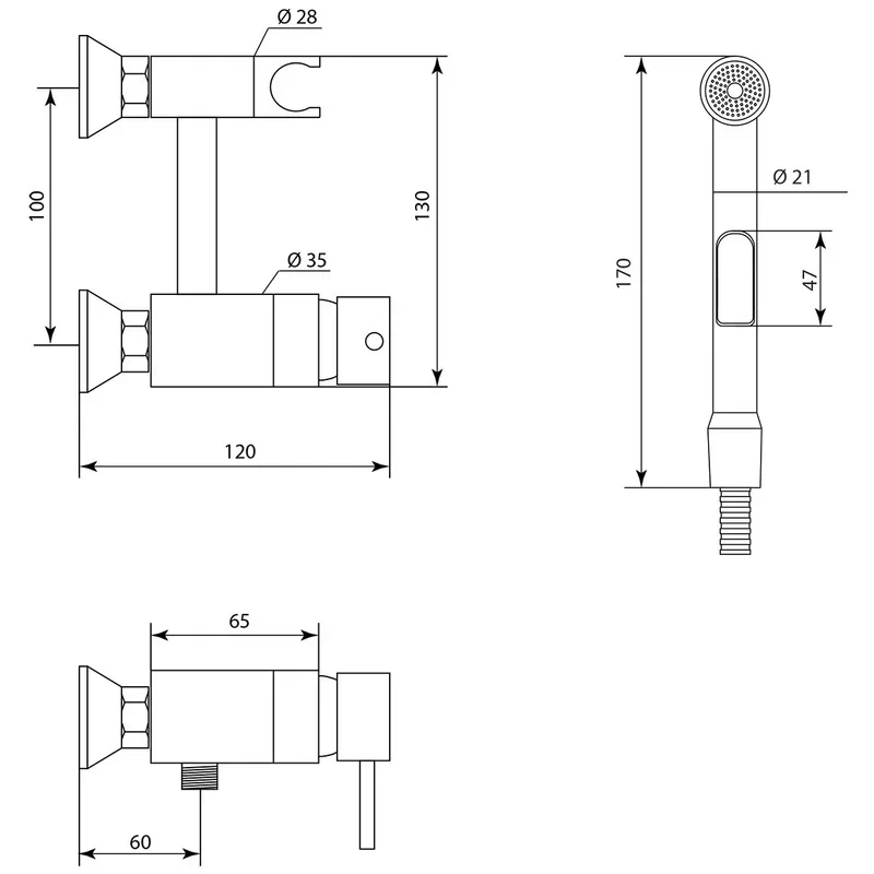 Гигиенический душ со смесителем Славен СЛ-ОД-Д51, хром