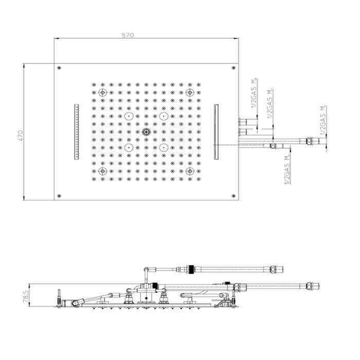 BOSSINI DREAM/4 Верхний душ 570x470mm, с 4 LED RGB, 4 режима (дождь, каскад, водопад, туман) блок питания/управления, Cromoterapia, цвет: черный мат BOSSINI DREAM/4 Верхний душ 570x470mm, с 4 LED RGB, 4 режима (дождь, каскад, водопад, туман) блок питания/управления, Cromoterapia, цвет: черный мат