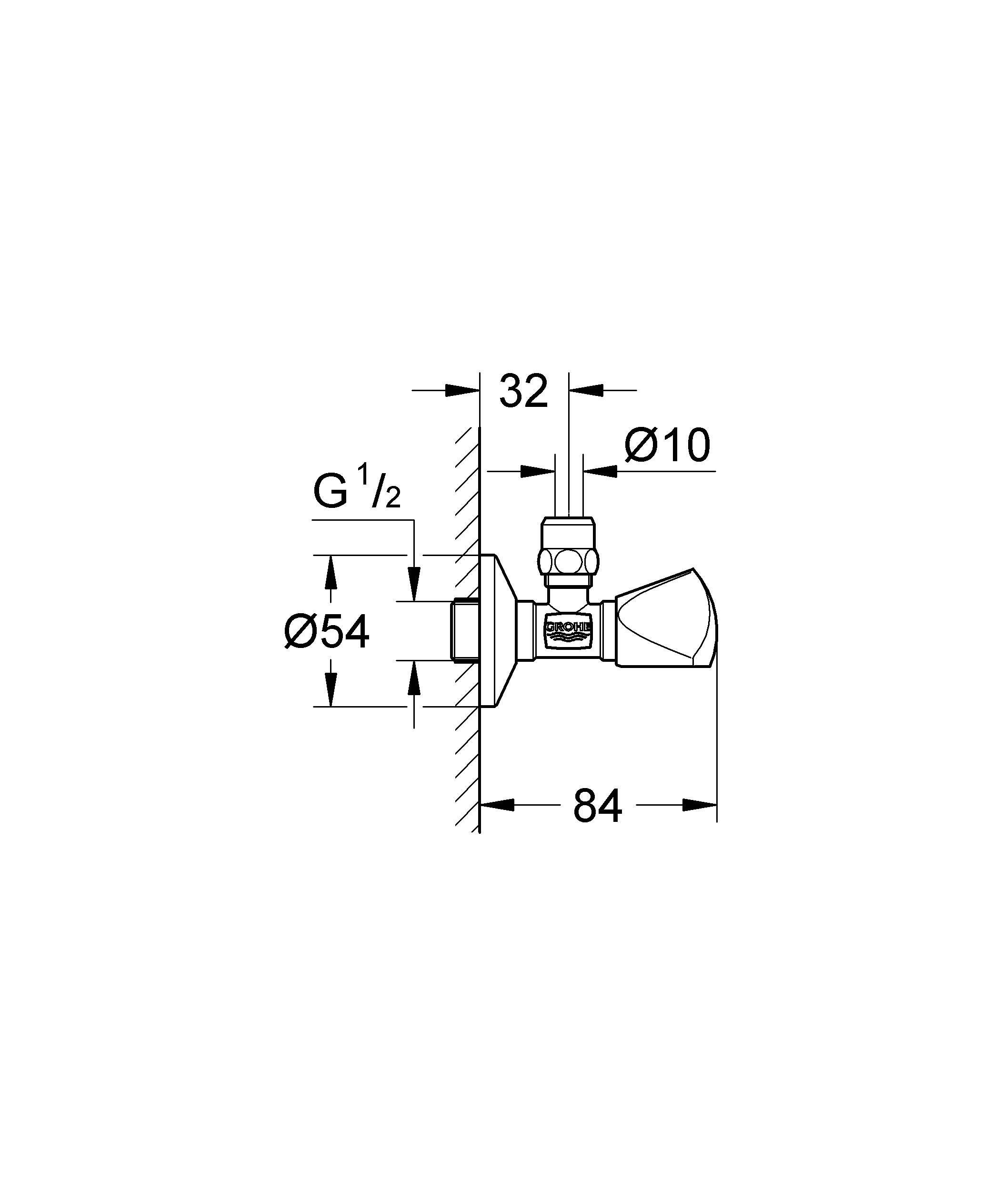 Вентиль угловой GROHE 1/2 дюйма для подключения смесителей, хром (22939000) Вентиль угловой GROHE 1/2 дюйма для подключения смесителей, хром (22939000)