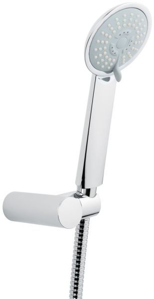 Emmevi, набор ручного душа 139: круглая лейка из ABS, шланг 150 см из латуни и держатель лейки из ABS, цвет хром