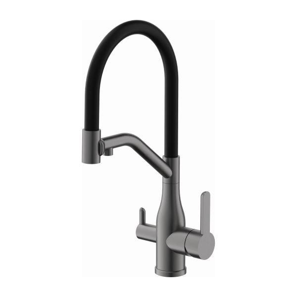 Смеситель для кухни с подключением фильтра BELZ B78815-3, оружейная сталь
