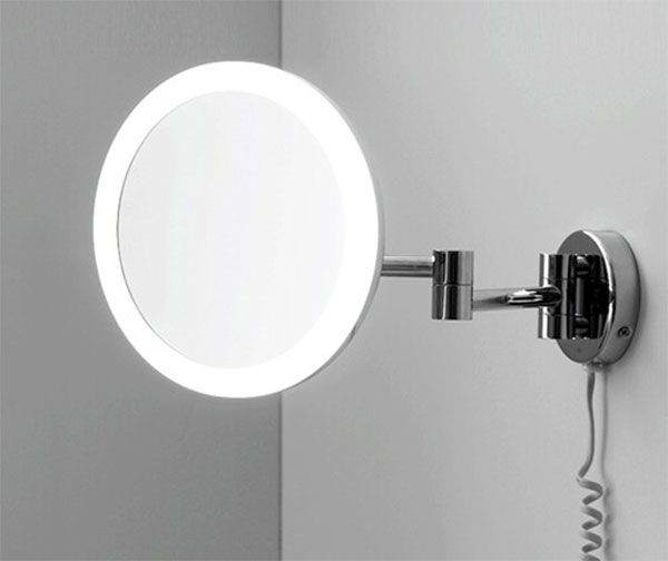 Косметическое зеркало WasserKRAFT K-1004 с подсветкой с увеличением Хром