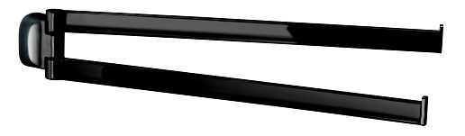 Gedy Stelvio, полотенцедержатель двойной поворотный, цвет черный матовый