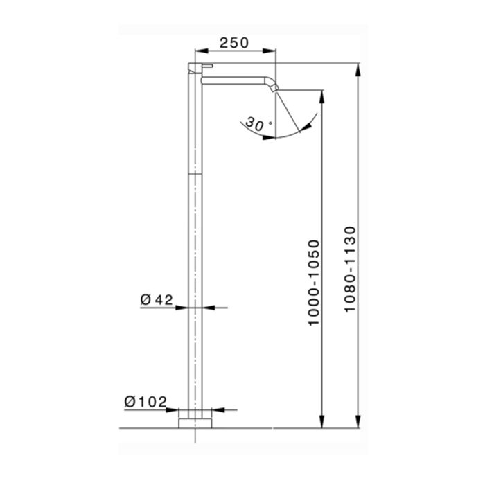 CISAL Less New Внешняя часть напольного смесителя для раковины напольной, цвет Bianco Opaco (без внутр части ZA004510), артикул LN0145104Q