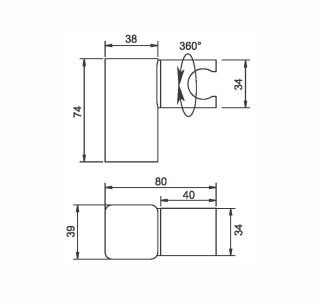 Держатель для лейки BELZ оружейная сталь (BC02-3), артикул BC02-3