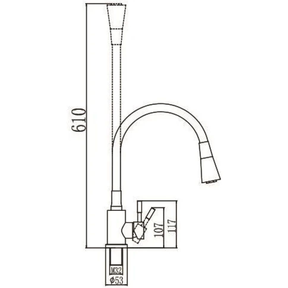 Смеситель для кухни Savol S-3002AM04, хром