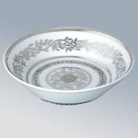 THG MARQUISE BLANC DECOR PLATINE Блюдо керамическое ø130 мм., настольное, декор платина, цвет белый