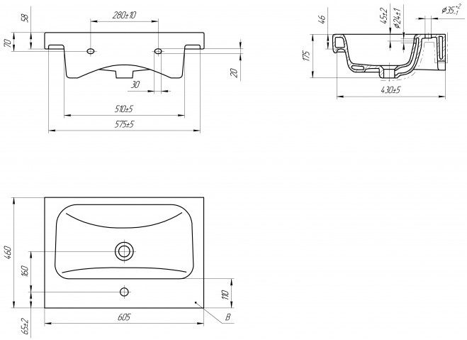 Раковина Cersanit Moduo 60 S-UM-MOD60/1, артикул S-UM-MOD60/1