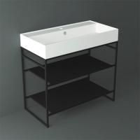 SIMAS AGILE Структура металлическая 91x46xh72 см, напольная, для раковины AG91, с 2 полками, цвет черный матовый SIMAS AGILE Структура металлическая 91x46xh72 см, напольная, для раковины AG91, с 2 полками, цвет черный матовый