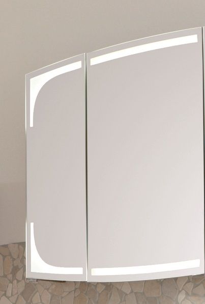 Puris Classic Line, зеркальный шкаф с LED подсветкой правый 700 мм, цвет белый высокоглянцевый