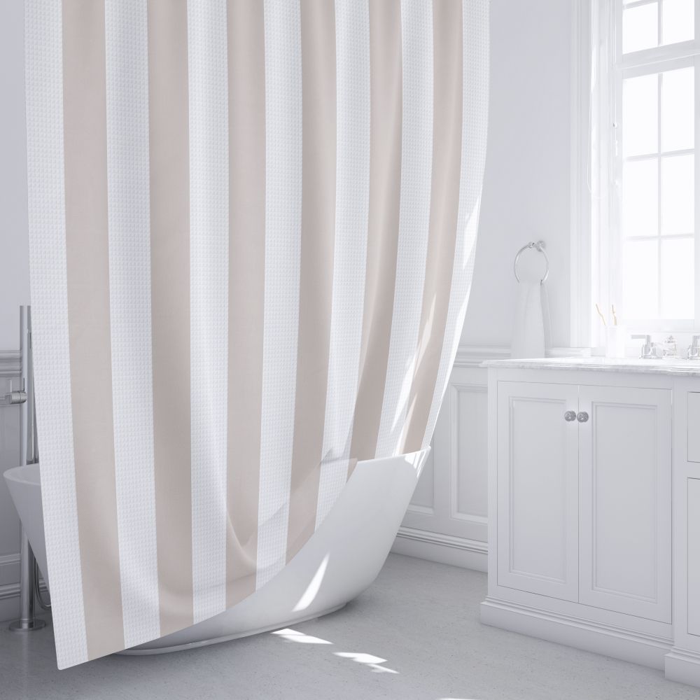 Штора для ванной комнаты FIXSEN VAFEL FX-5020A, белый/бежевый, артикул FX-5020A