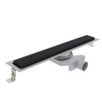 Plumberia Selection Трап душевой PS IN-TILE 6x80 2устор. накладка из нерж.стали, комбинир.затвор с горизонт. Выпуском Ду 50мм,40л/мин, черн.матов.