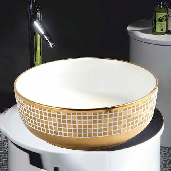 Раковина Melana 38 MLN-T4003-G2 Белая Золото