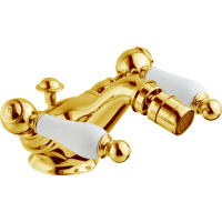 CISAL Arcana Toscana Смеситель для биде на 1 отверстие, с донным клапаном, цвет золото/белый