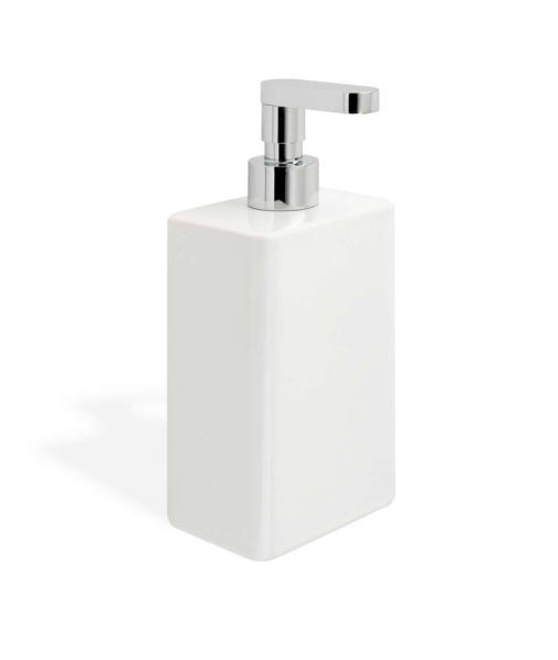 Stil Haus Living, наcтольный керамический дозатор с прямым носиком, цвет хром - белая керамика