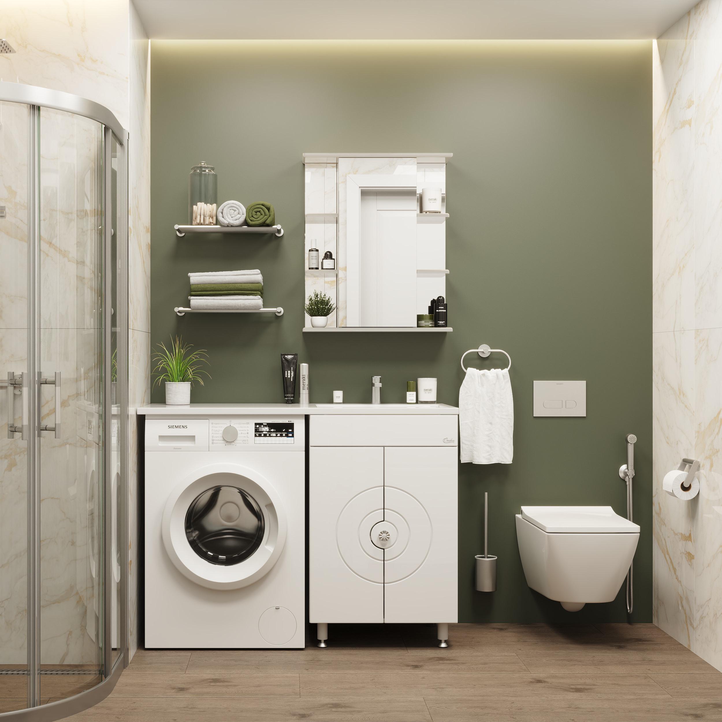 Тумба Onika Космос 60 напольная, под стиральную машину, белая (ум.Onika 120)