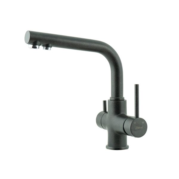 Смеситель для кухни Lemark COMFORT с подключением к фильтру питьевой воды, цвет: антрацит (LM3061PAN)