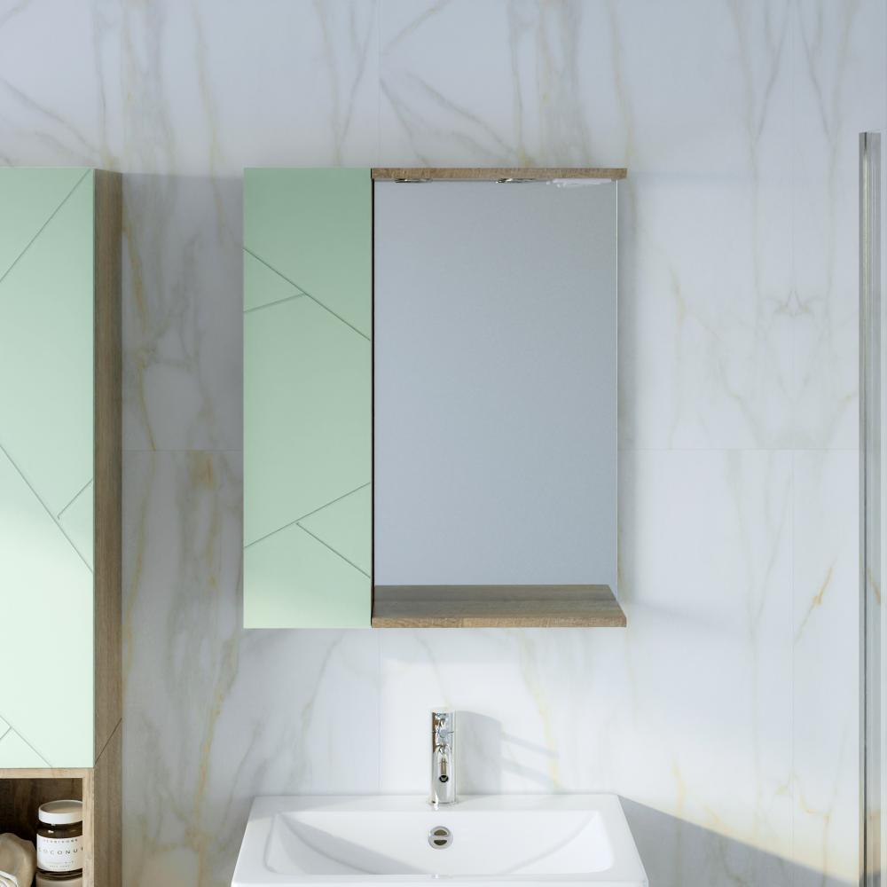 Шкаф навесной с дверью Бриклаер КРИСТАЛЛ 20 см, фисташковый