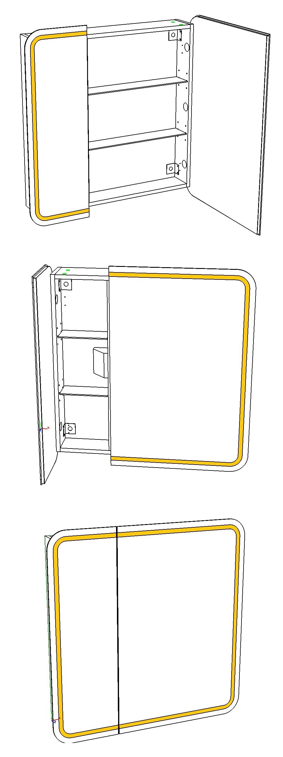 Зеркало-шкаф LED "Алабама 80/С" универсальное, белое