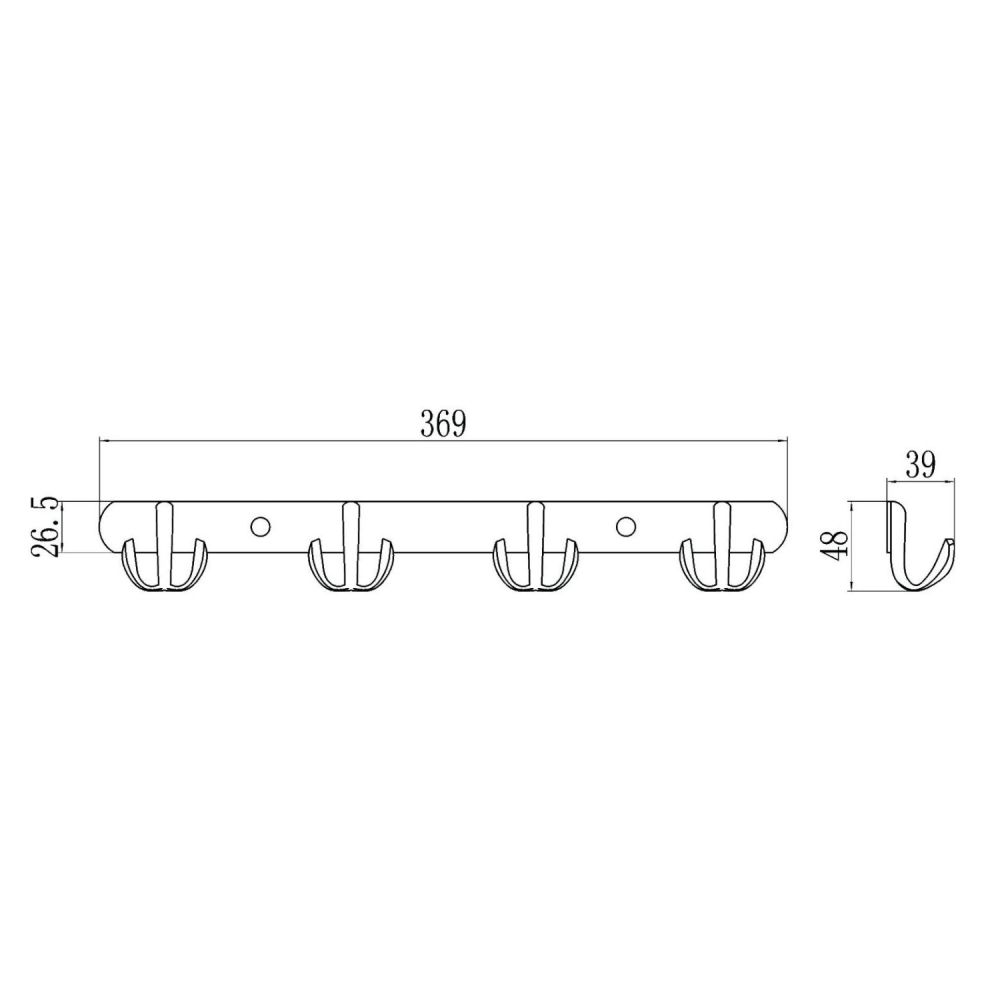 Планка с крючками Savol S-07204B, хром