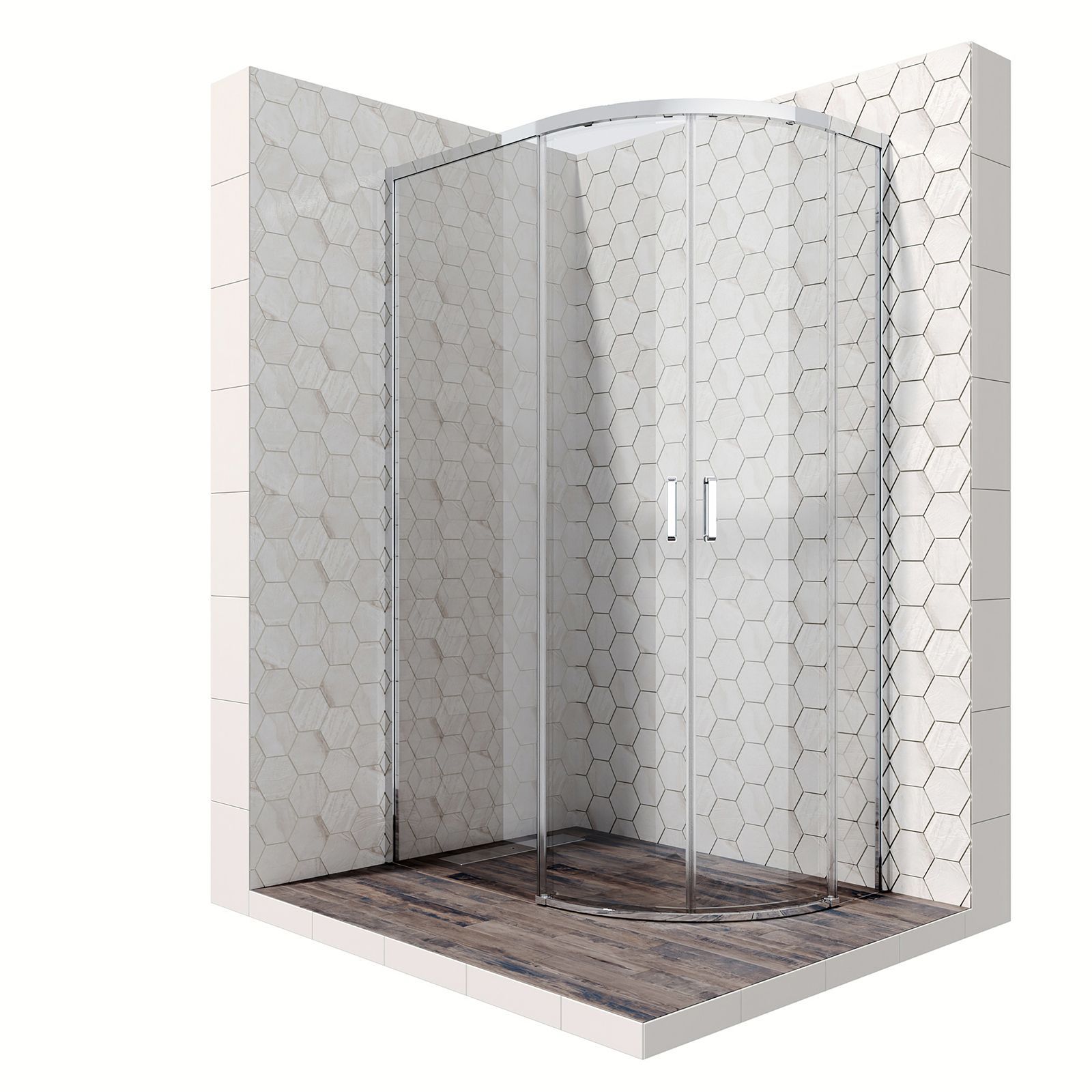 Душевой уголок Ambassador Queen 11011103L-ST1, полукруглый, линейный трап, 120х80