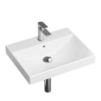 Комплект 4 в 1 Lavinia Boho Bathroom Sink 21510364, врезная фарфоровая раковина 60 см, смеситель, латунный сифон, донный клапан quick-clac