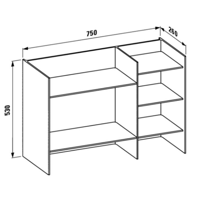 Полка, Laufen, Kartell by Laufen, ширина, мм-750, глубина, мм-260, высота, мм-530, тип установки-напольный, материал-пластик, цвет-синий