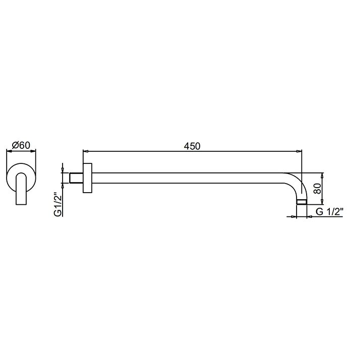 FANTINI Nostromo Кронштейн для душевой лейки 45 см.цвет:хром