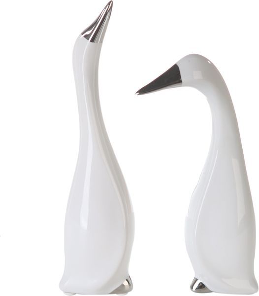 Casablanca, керамические утки "Эмми", цвет бело-серебристый (продаются парой)