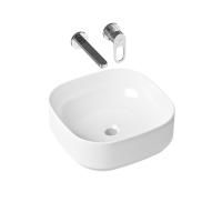 Комплект 2 в 1 Lavinia Boho Bathroom Sink Slim 21510165, накладная фарфоровая раковина 40 см, встраиваемый смеситель со скрытым механизмом