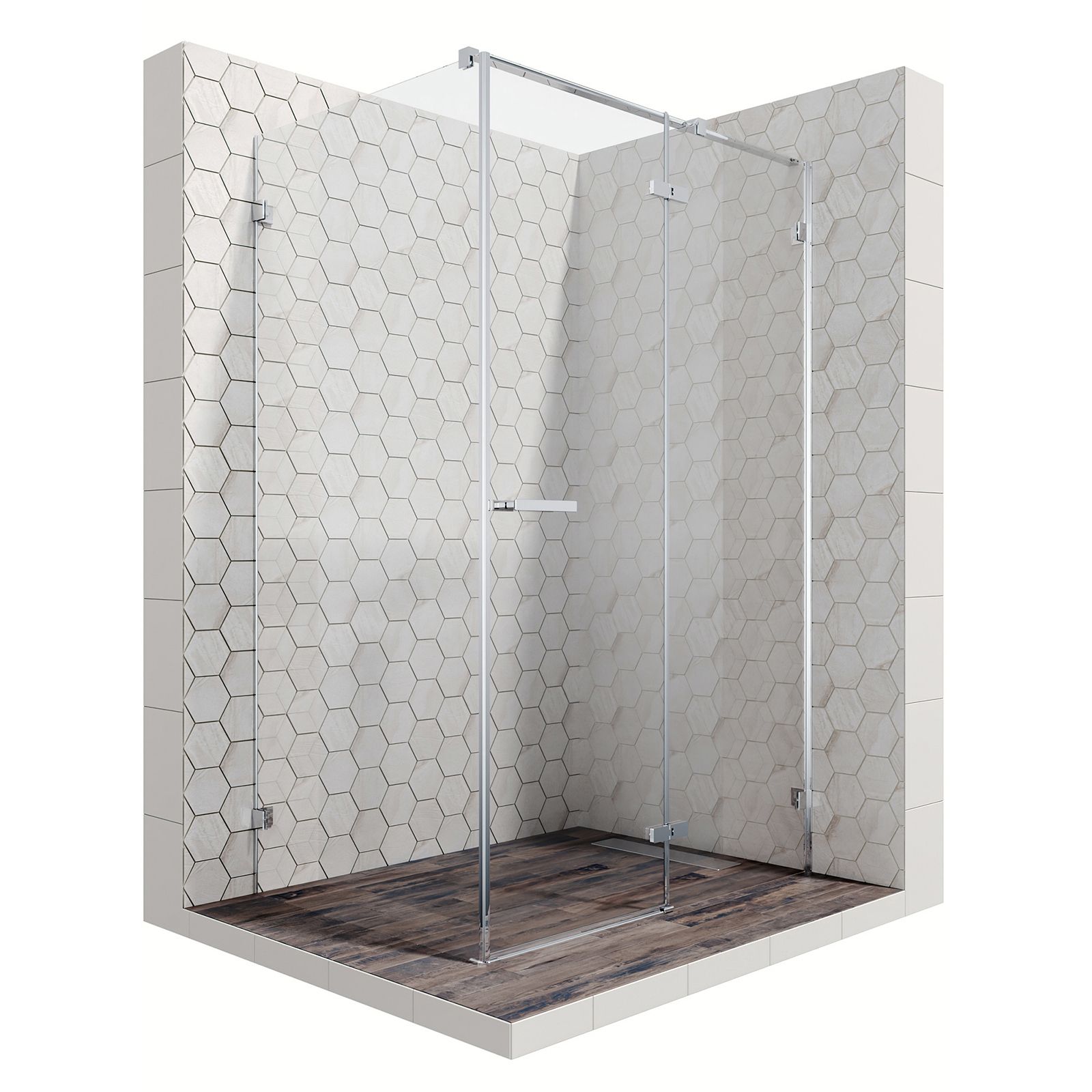 Душевой уголок Ambassador Abner 10011104R-PR2, прямоугольный, линейный трап, 120х90