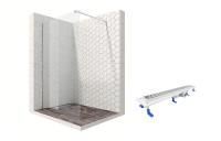 Душевая перегородка Ambassador Walk-in 15031104-ST13, свободный вход, линейный трап, 120см