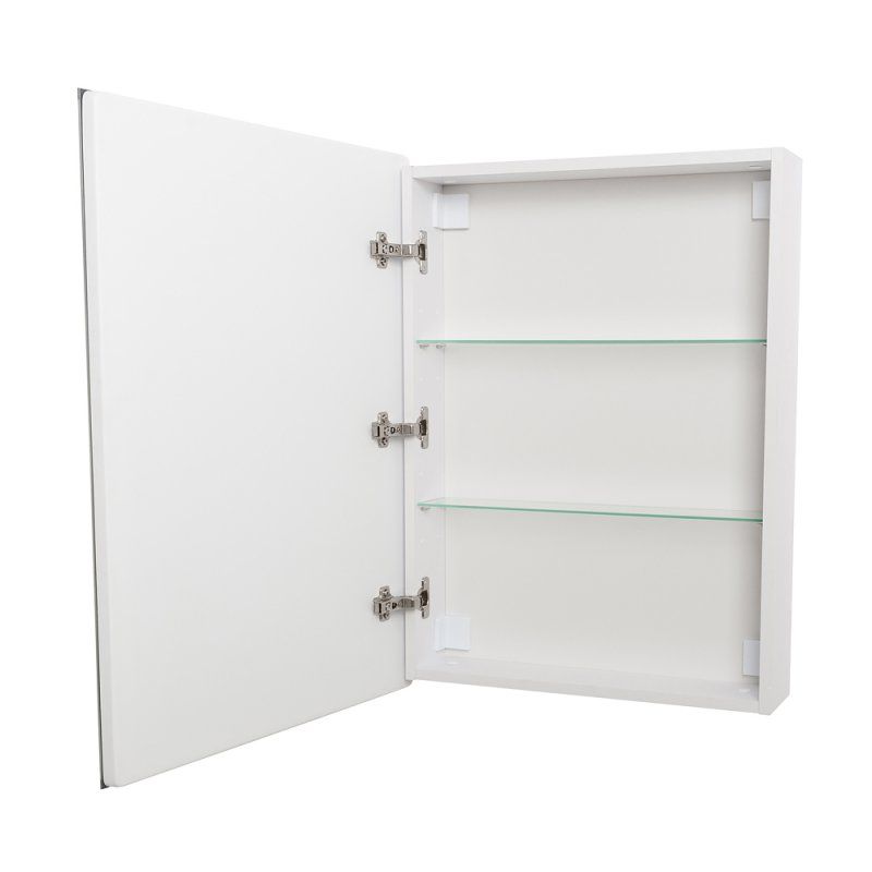 Зеркальный шкаф с одной распашной дверью, с двумя стеклянными полками, со встроенной подсветкой и сенсорным выключателем SPC-GRT-500/800-1A-LED-TCH, артикул SPC-GRT-500/800-1A-LED-TCH