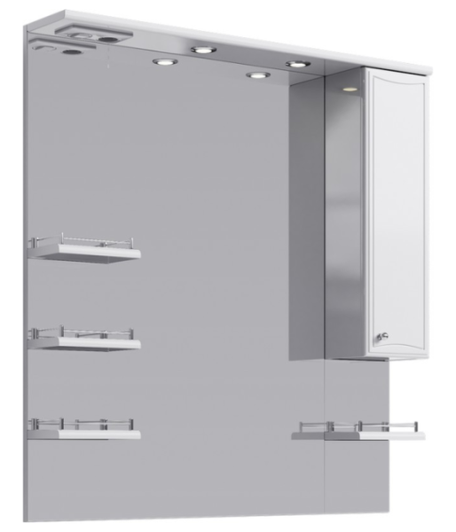 Зеркало AQWELLA BARCELONA Ba.02.10 (108*100) (подсветка, прямоугольное, белый), шт