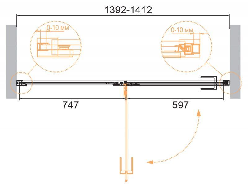 ДУШЕВАЯ ДВЕРЬ В НИШУ CEZARES BELLAGIO-B-12 BELLAGIO-B-12-100-C-BORO Cezares