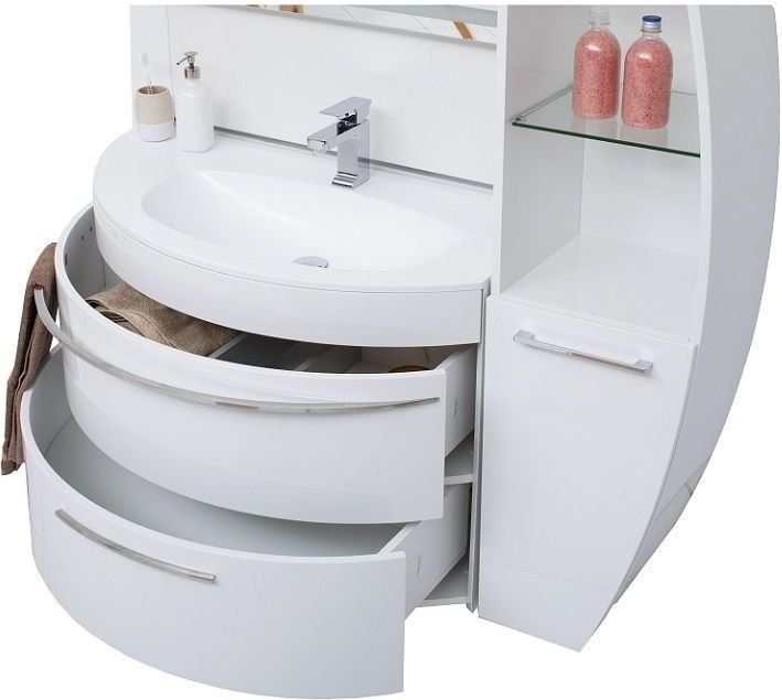 Тумба под раковину De Aqua Эскалада 100 R белый, подвесная с ручкой Тумба под раковину De Aqua Эскалада 100 R белый, подвесная с ручкой