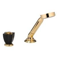 THG PETALE DE CRISTAL NOIR Смеситель на борт ванны, прогрессивный, на 2 отверстия, без излива, цвет полированное золото