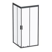 W90G-403-090BT Душевое ограждение Gem Square Slide 90x90 стекло прозрачное, профиль черный матовый, W90G-403-090BT Душевое ограждение Gem Square Slide 90x90 стекло прозрачное, профиль черный матовый,