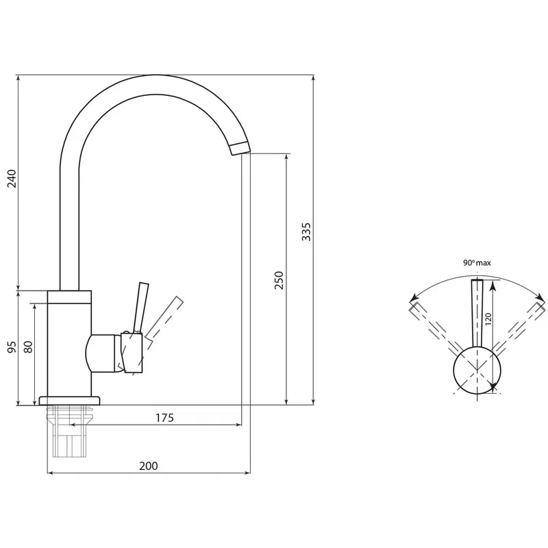Смеситель для кухни Славен СЛ-ОД-Д28, хром