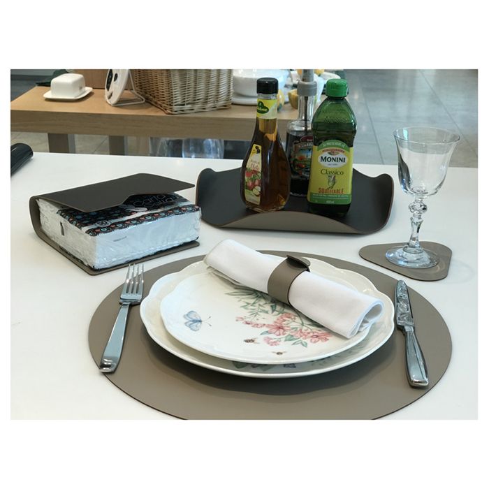 ADJ Круглый плейсмат, D40 см., цвет: капучино/шоколад