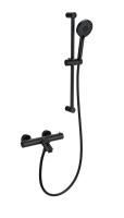Смеситель для ванны с душевым гарнитуром и термостатом WONZON & WOGHAND, Черный матовый (WW-C2002-A-MB)