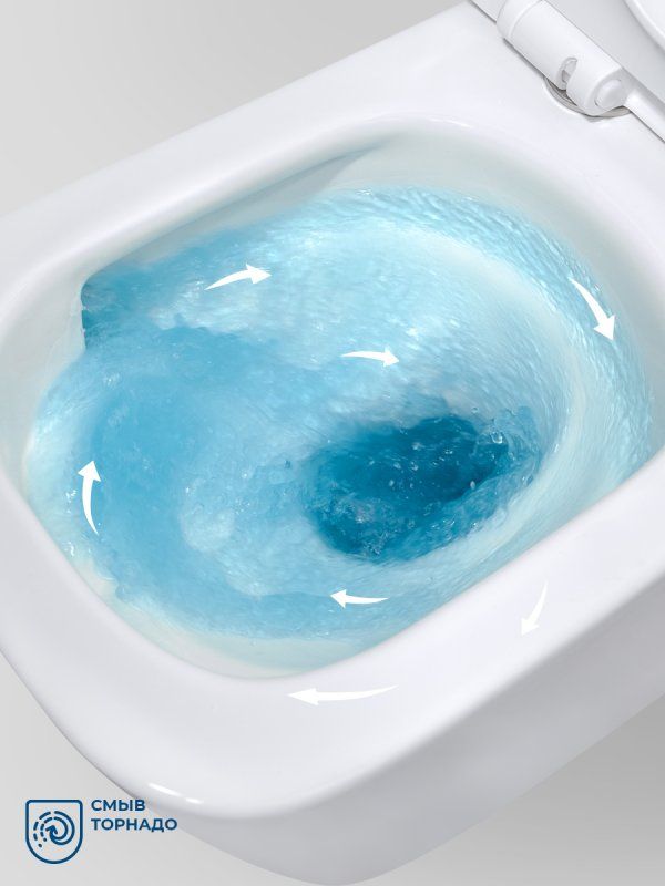 KRAFT-TOR Унитаз подвесной безободковый со смывом "Торнадо", с сиденьем дюропласт soft close BB7106CH-TOR/SC, артикул BB7106CH-TOR/SC