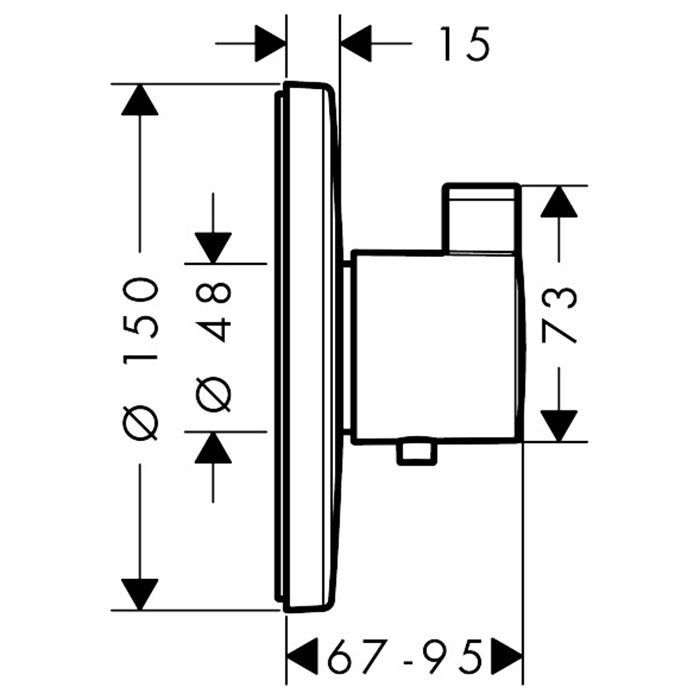 Смеситель для душа, Hansgrohe, Ecostat, тип регулирования воды-термостатический картридж, тип установки-встраиваемый, комплектация-розетка, рукоятка, гильза, функциональный блок, внутренняя часть-необходимо заказать, цвет-хром Смеситель для душа, Hansgrohe, Ecostat, тип регулирования воды-термостатический картридж, тип установки-встраиваемый, комплектация-розетка, рукоятка, гильза, функциональный блок, внутренняя часть-необходимо заказать, цвет-хром